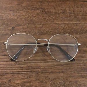 Silver frame clear glasses